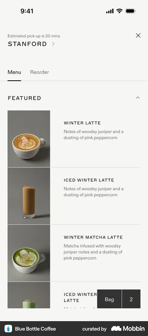 Blue Bottle menu