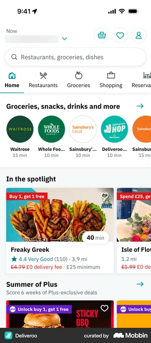 Deliveroo home