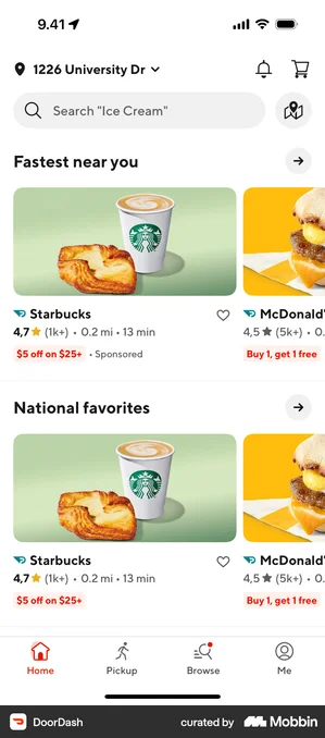 DoorDash home