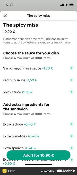 Glovo customise