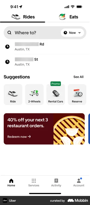 Uber home